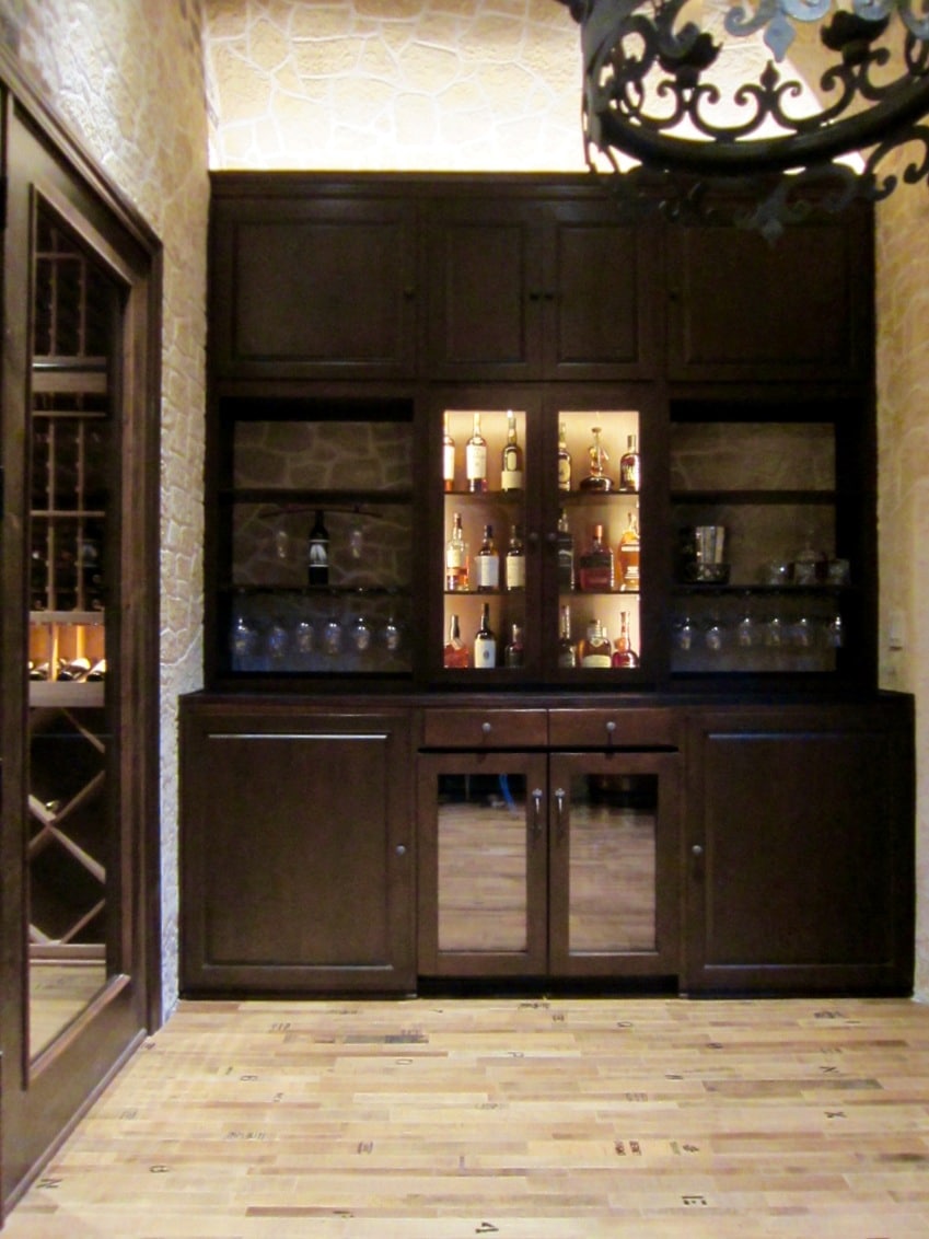 Home Bar Area Texas Custom Wine Cellar Installation