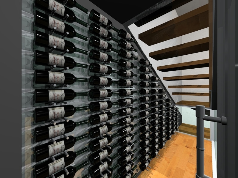 Modern Wine Cellar Dallas 3D Drawing Dallas Contemporary Wine Cellar Project