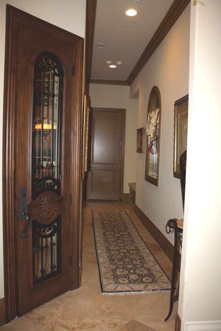 The Door to the Wine Cellar Built in a Closet by a Houston Builder