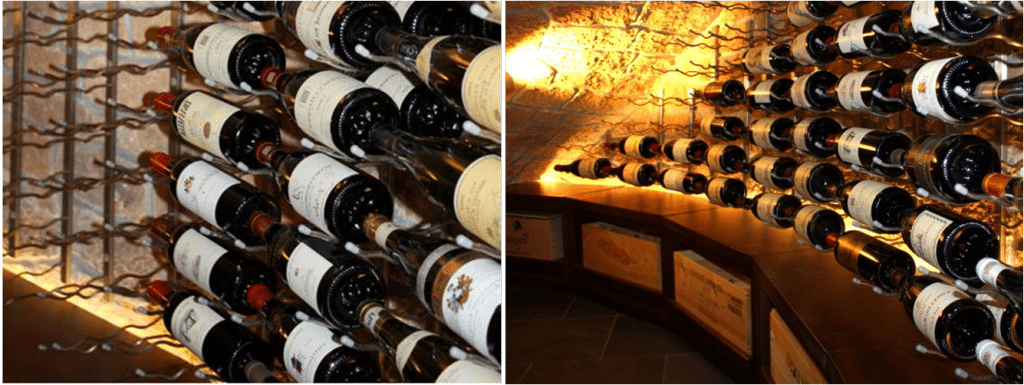 wood and metal residential wine cellar Texas