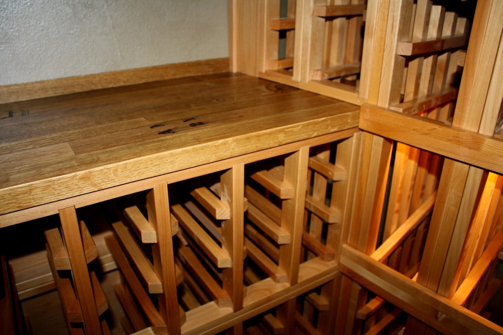 Reclaimed wine barrel cellar tabletop Texas master builders