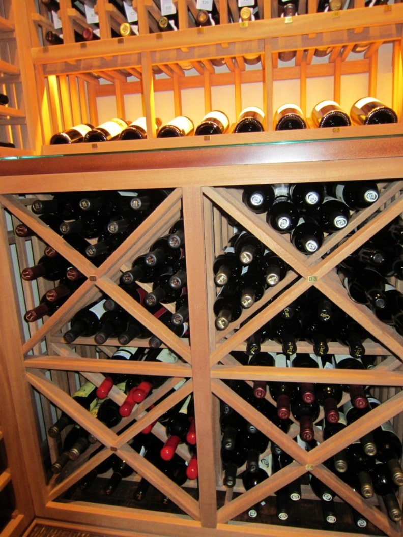 Houston Wine Racks Lattice X Bins with Tabletop and Lighted Display Row