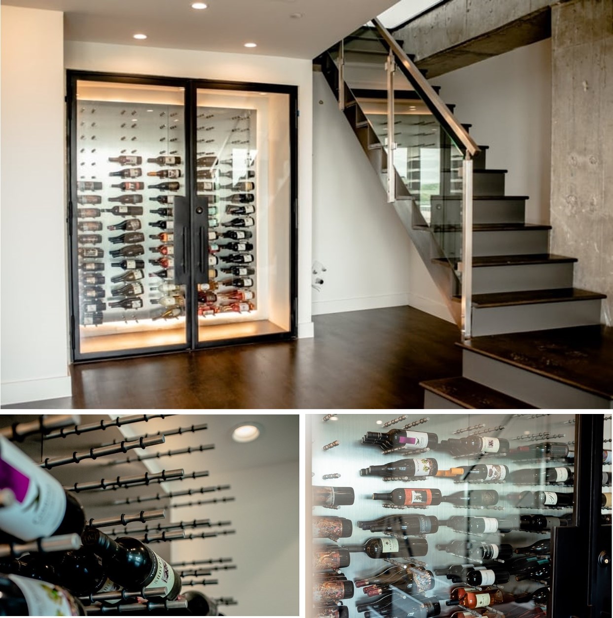 Contemporary Wine Racks Glass Wine Closet Houston